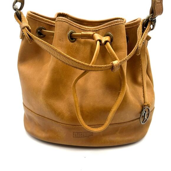 BASEBALLISM VINTAGE Look - authentic genuine leather bucket crossbody handbag - Picture 5 of 14